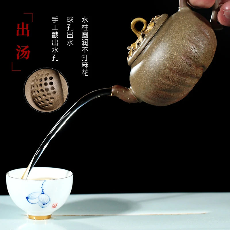 |of mud yixing purple clay teapots pure manual teapot small capacity male lady kung fu tea set household single pot