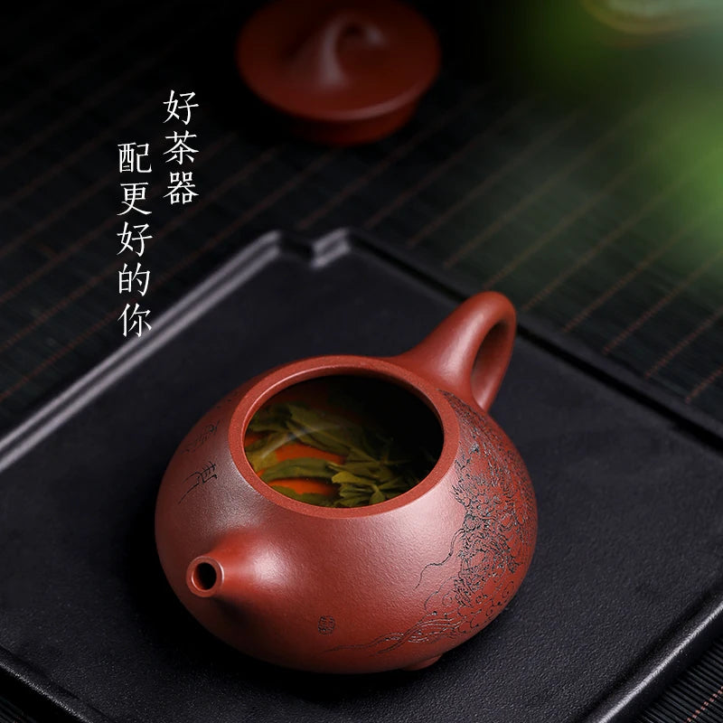 |pot of tea fragrance yixing are recommended by Zhang Quanlin pure manual red cinnabar teapot tea stone gourd ladle pot