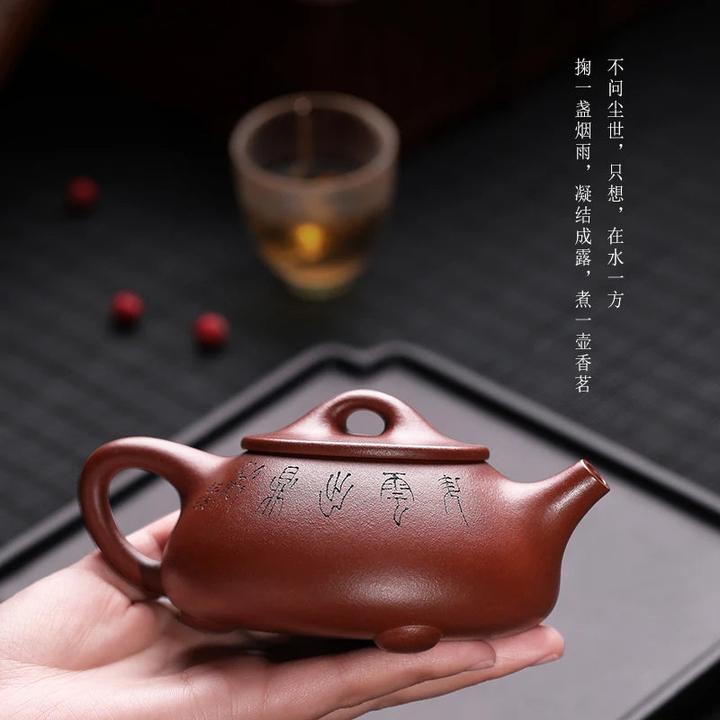 |pot of tea fragrance yixing are recommended by Zhang Quanlin pure manual red cinnabar teapot tea stone gourd ladle pot