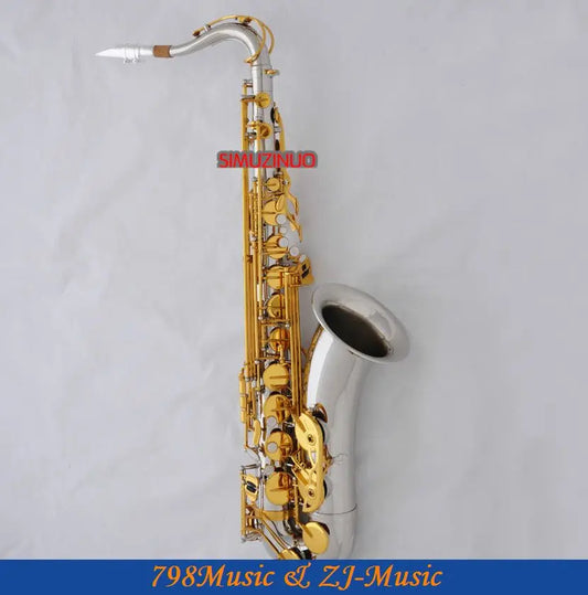 professional Silver Gold Tenor Saxophone sax High F# FREE Metal Mouthpiece Case
