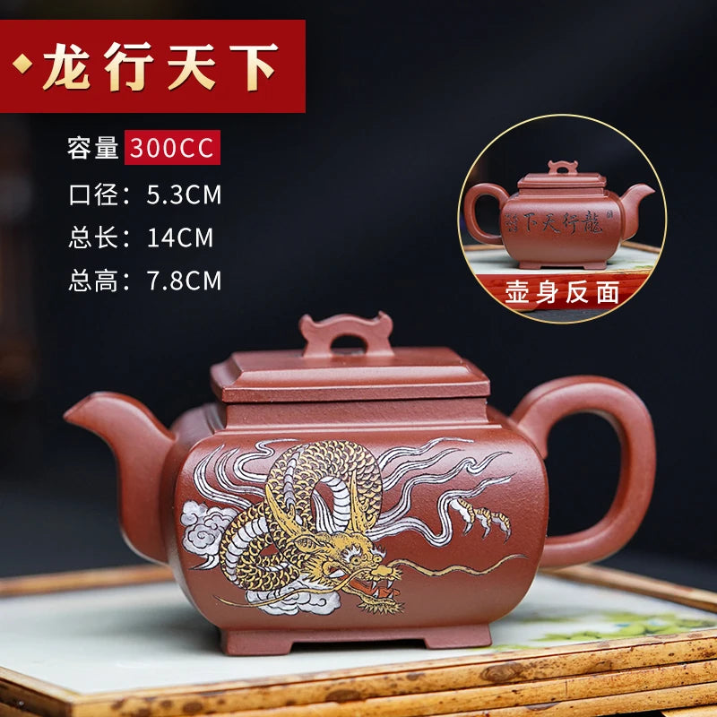 |pure manual famous hai-dong wang undressed ore mud cleaning bottom groove carved zisha teapot tea kungfu single pot