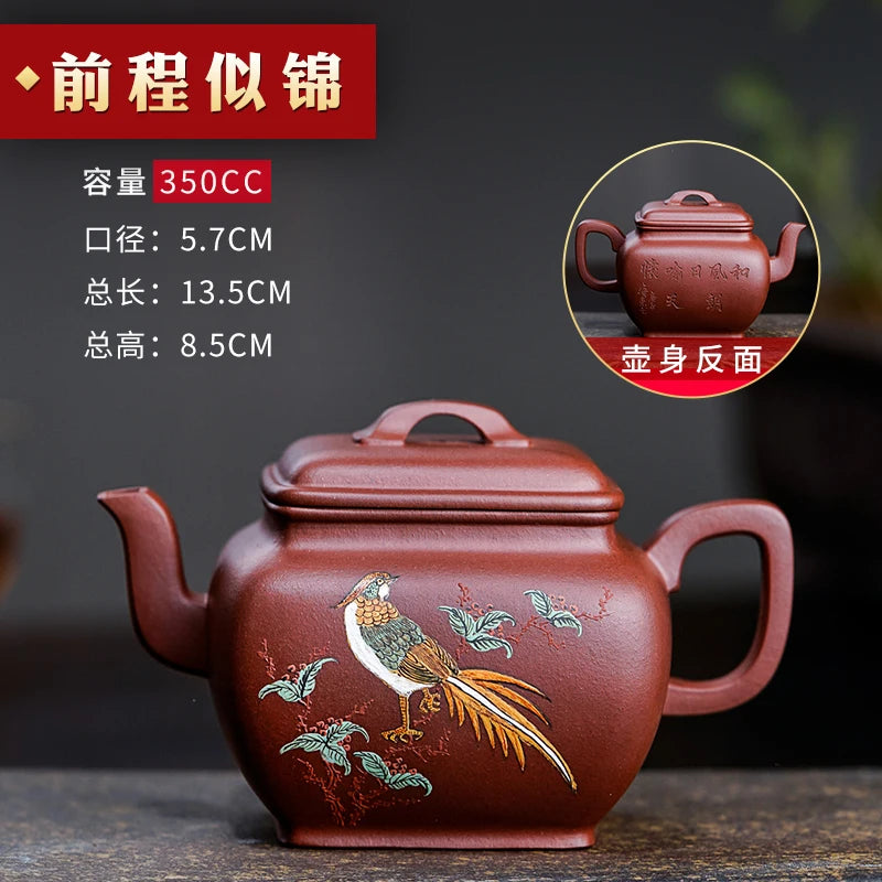 |pure manual famous hai-dong wang undressed ore mud cleaning bottom groove carved zisha teapot tea kungfu single pot