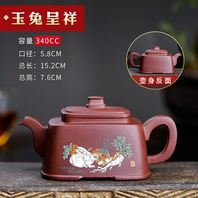 |pure manual famous hai-dong wang undressed ore mud cleaning bottom groove carved zisha teapot tea kungfu single pot