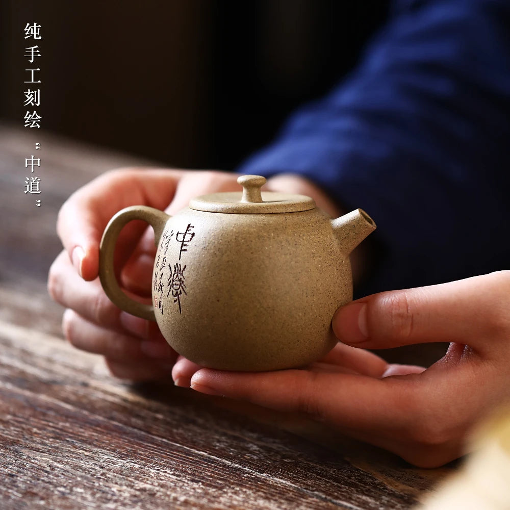 |purple clay pot Master Li Jianjun pure handmade high-quality tea making pot mud view spring pot in raw ore section