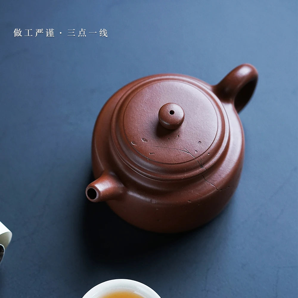 |purple clay pot famous Ma Fangyuan pure handmade Kung Fu tea set household tea pot raw ore bottom trough Qingde bell