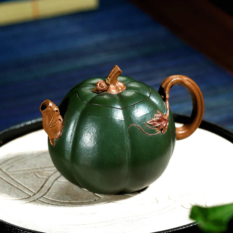 |purple clay pot pumpkin pot famous pure handmade flower goods tea pot household small Kung Fu single pot literati pot