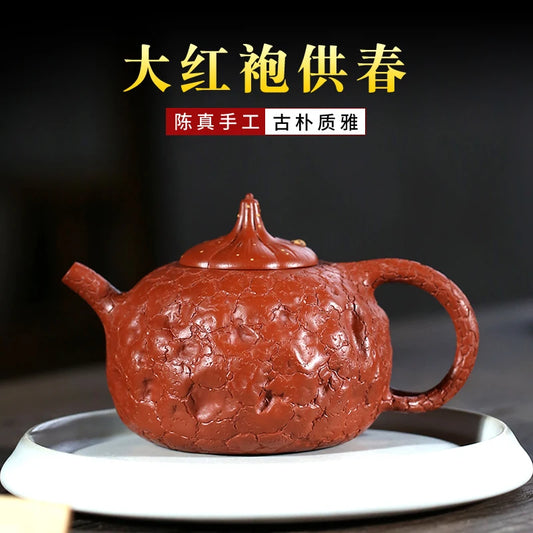 |purple clay teapot in Xiyin pottery mansion Chen Zhenquan handmade raw ore Dahongpao spring pot Gong Chunhua tea pot