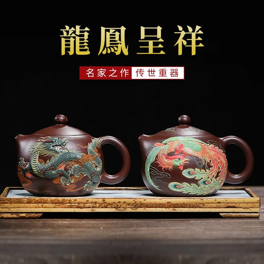 |recommended old painted purple clay famous heap pure manual teapot household pot of kung fu tea teapot large capacity