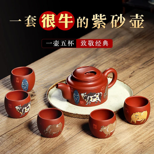 |recommended pure manual large capacity of the teapot bottom groove WuNiu pot of kung fu tea sets a single household