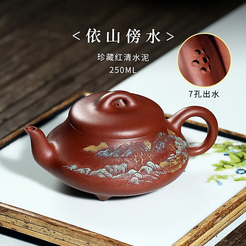 |recommended stone gourd ladle pot all hand painted pure moment of household large-capacity single pot set the teapot