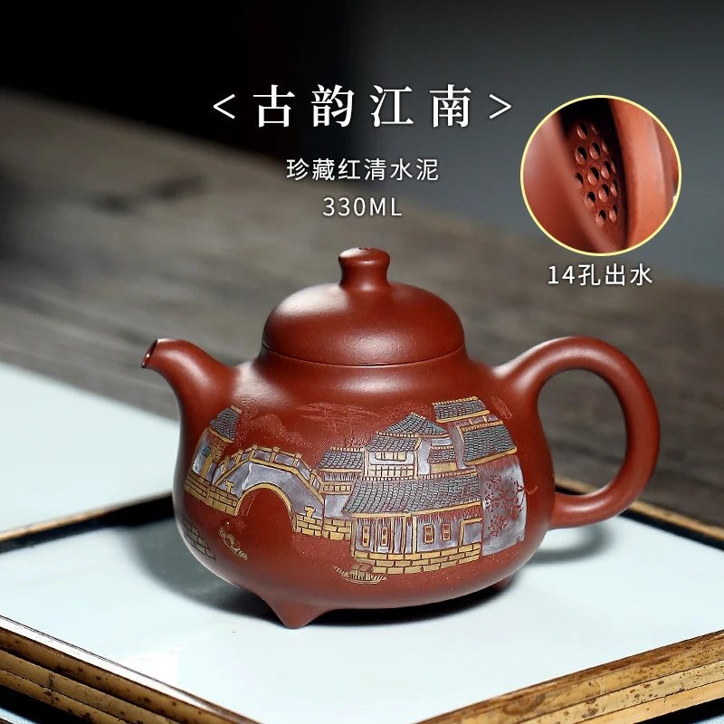 |recommended stone gourd ladle pot all hand painted pure moment of household large-capacity single pot set the teapot