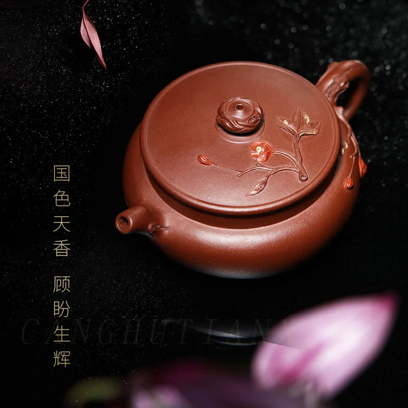 world famous Tibetan pot recommended undressed ore purple clay pure manual the engineering collection with the teapot