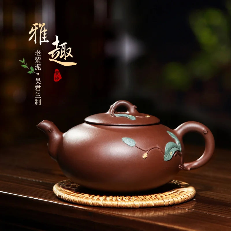 world famous Tibetan pot recommended undressed ore purple clay pure manual the engineering collection with the teapot