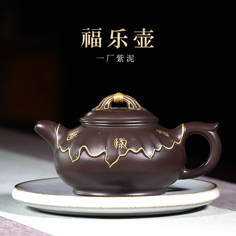 world famous Tibetan pot recommended undressed ore purple clay pure manual the engineering collection with the teapot