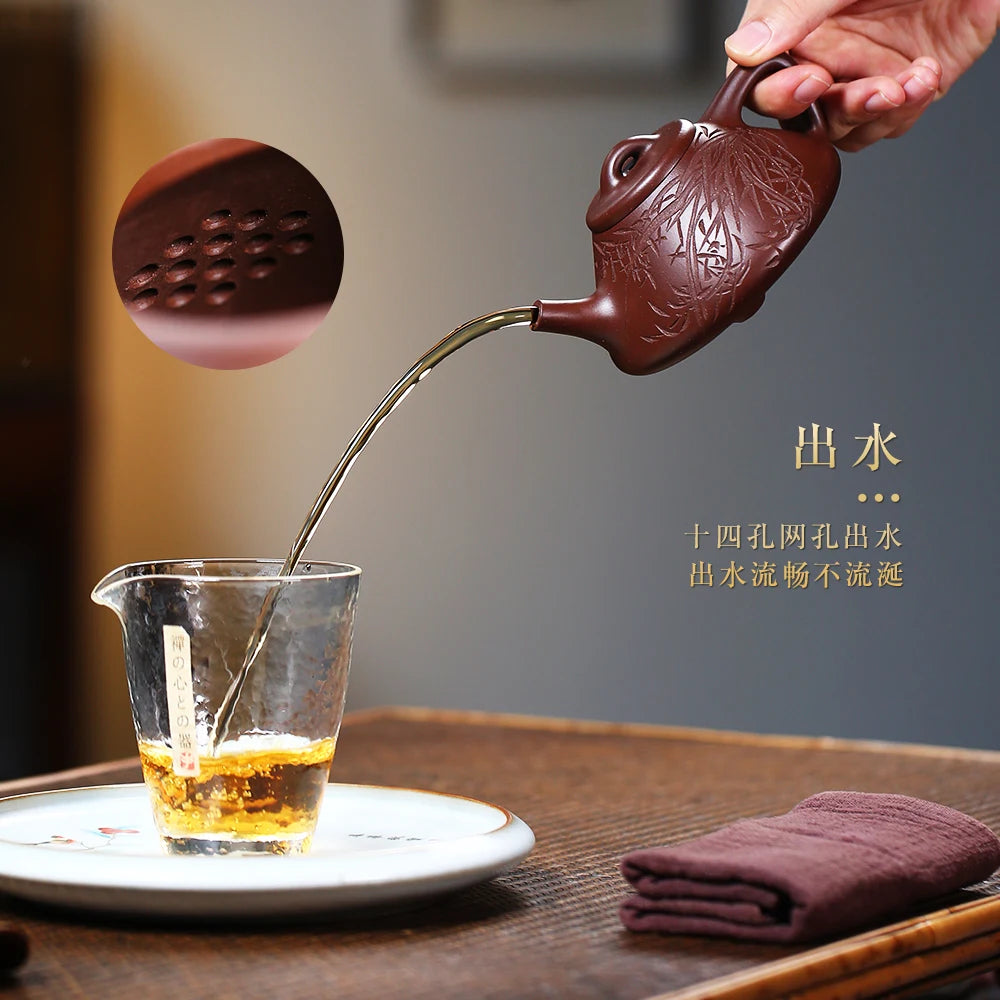 |yixing are recommended by Malaysia is pure manual stone gourd ladle bottom groove qing son and metallurgy pot of 230 c