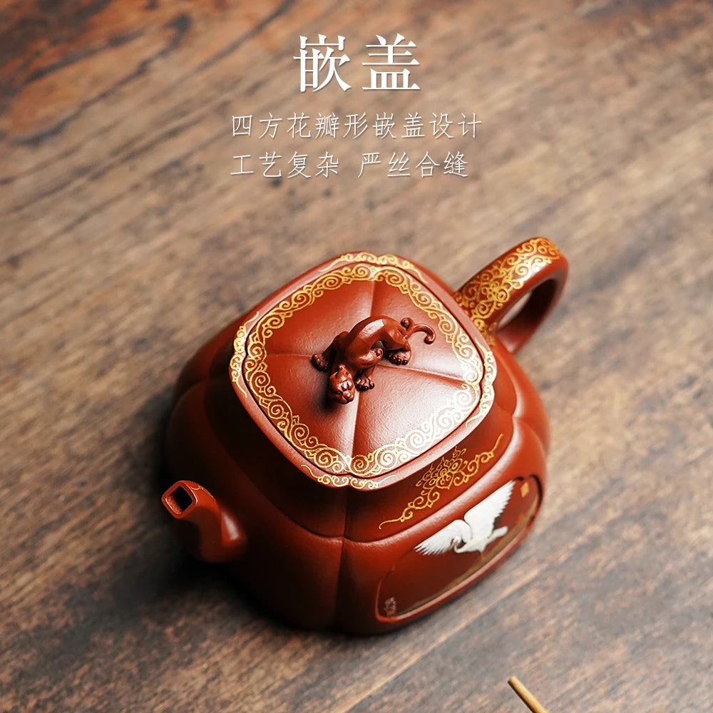 |yixing are recommended by zhang huan LeiGang system painted pure manual undressed ore zhu mud sifang MuLing pot