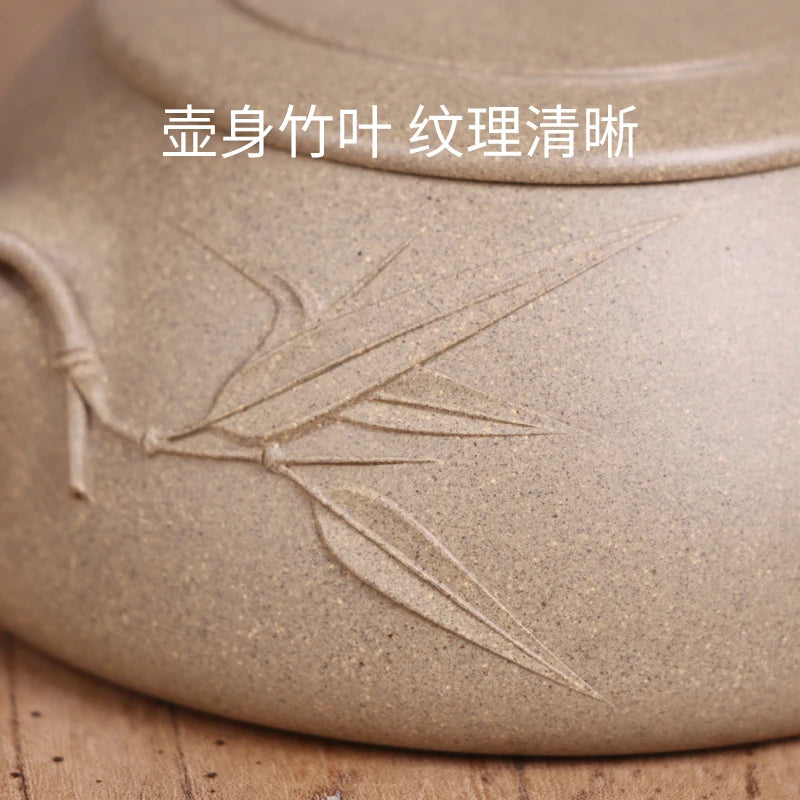 |yixing recommended pure manual undressed ore green work miss wu half handmade Duan Shi gourd ladle pot of countries