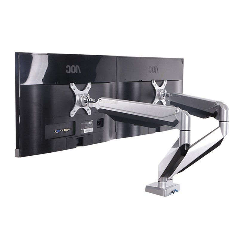 High-End Desktop Full Motion Dual LCD Monitor Holder Computer Rotation Mount Retractable Fit for 10&quot;-27&quot; Monitor Bracket